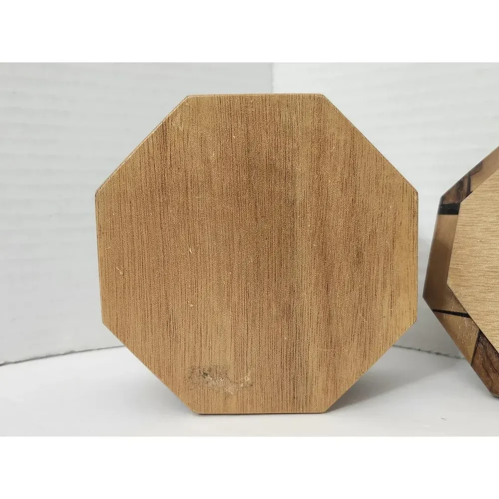 Vintage Richard Gross MCM Marquetry Octagon Wood Trinket Jewelry Box